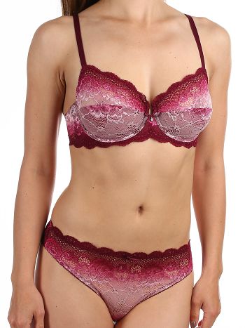 Фото 6 Комплект Sielei из коллекции Vanity, цвет: бордовый, вид спереди
