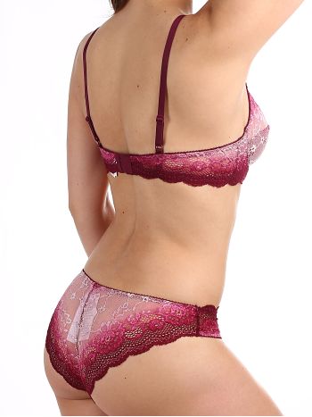 Фото 7 Комплект Sielei из коллекции Vanity, цвет: бордовый, вид сзади