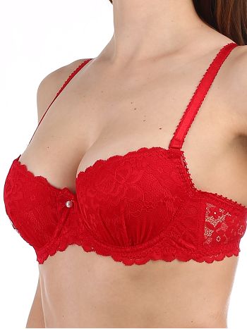 Фото 2 Бюстгальтер Rosa Selvatica из коллекции Colette, цвет: красный, вид сбоку