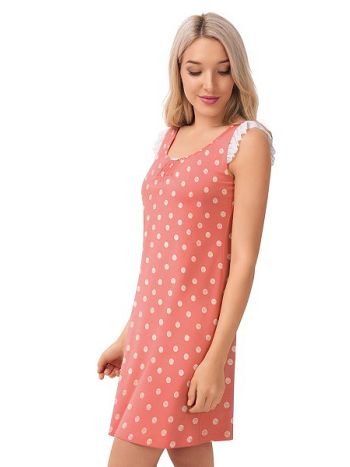 Фото 1 Сорочка Clever из коллекции Homewear, цвет: персиковый, вид спереди