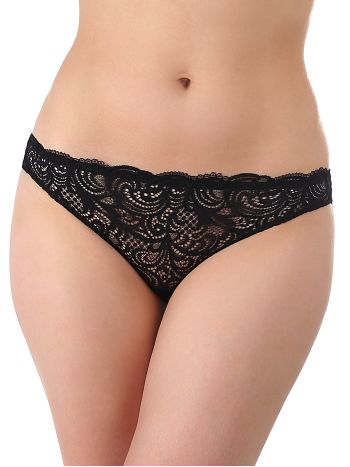 Фото 2 Трусики Lormar из коллекции Frizzante, цвет: черный, вид спереди