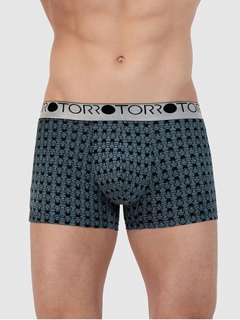 Фото 2 Трусы Torro из коллекции Fresh, цвет: черный/бирюзовый, вид спереди